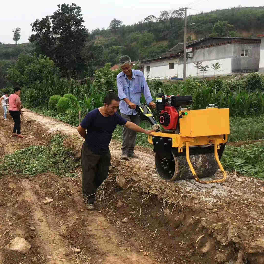 农村道路单钢轮压实机 沟槽回填土振动压路机 沥青地面压道机