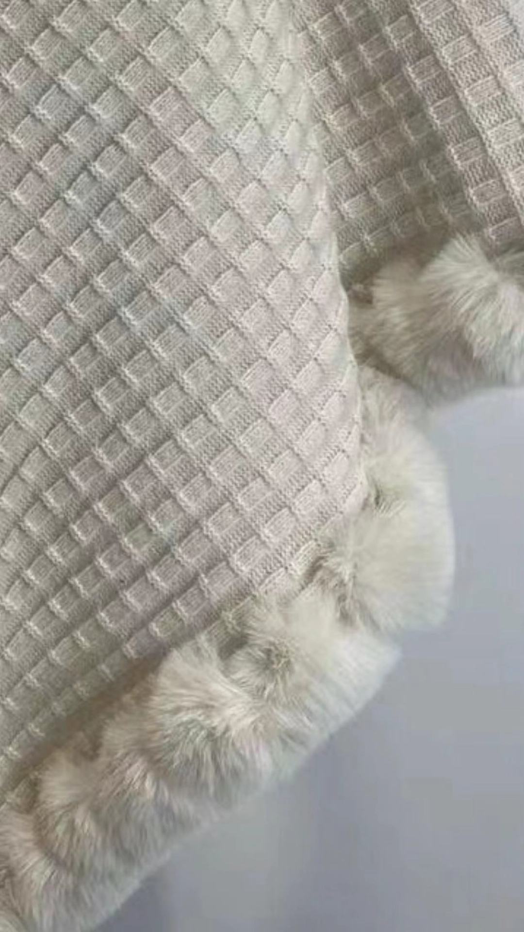 Abbigliamento da donna Pelliccia di coniglio Temperamento Nuovo girocollo Pullover Plaid Moda Scialle Lavorato a maglia_voghion.com