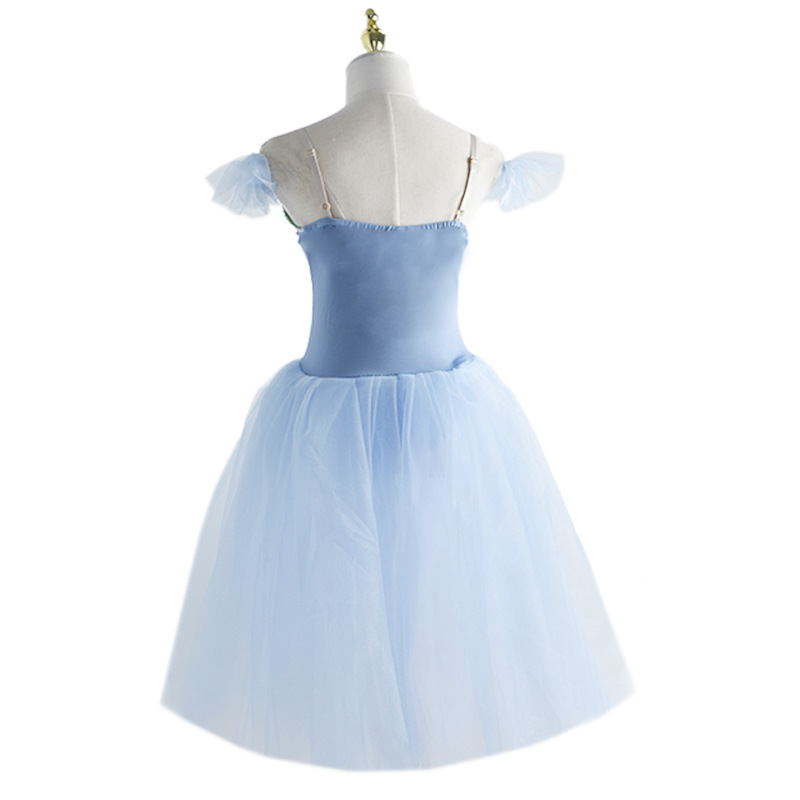 Children's Dance puffy gauze skirt girl's Little Swan strap dance skirt colorfast light ballet performance clothing