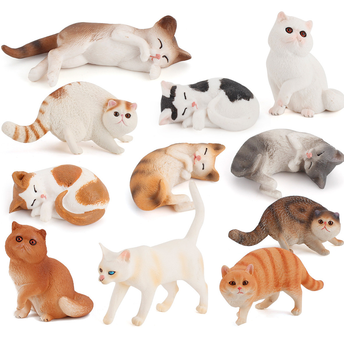 Gato persa Garfield lado durmiendo mascota gato modelo de decoración estática Transfronteriza Amazon simulación animal gato modelo