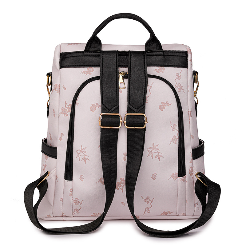 Mochila para mujer 2024 nueva textura de cuero suave moda bolsa de viaje versátil ocio bolsa de mamá de gran capacidad