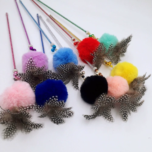 Aifangti забавная кошачья палочка в горошек большой меховой шарик забавная кошачья палочка длинная Удочка Фея кошачья палочка игрушка для кошек