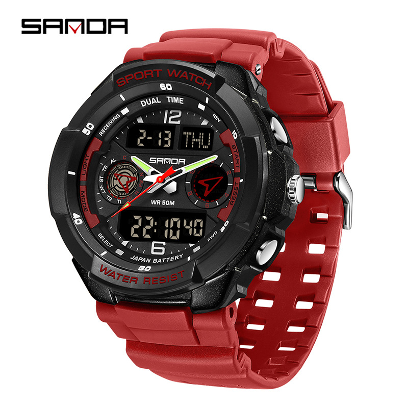 SANDA SANDA estudiantes tendencia relojes electrónicos de moda de secundaria junior reloj deportivo despertador impermeable tabla de montaña 6197