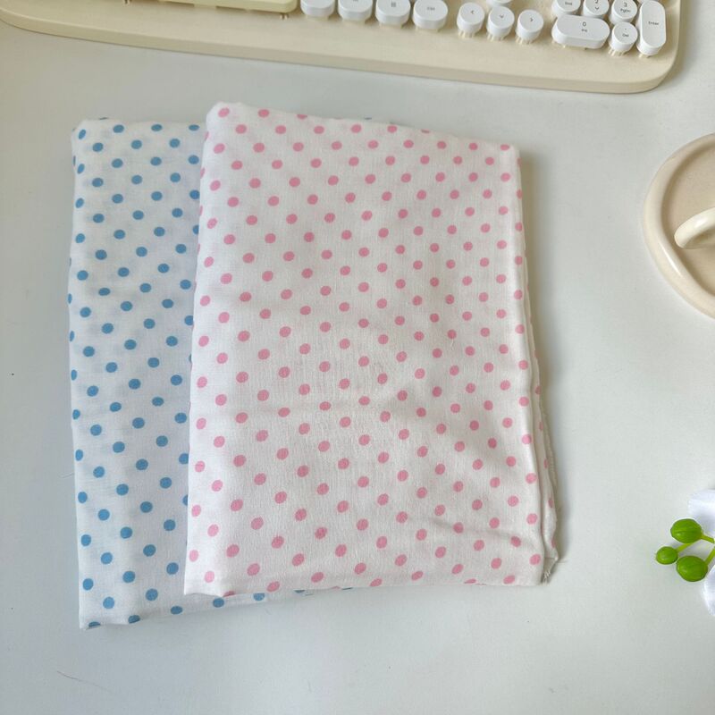 Pure Cotton Gauze Printed Fabric, Pure Cotton Fresh and Elegant Polka Dot Fabric Printed, Women's and Children's Clothing Hair Ties and Pajamas Fabric