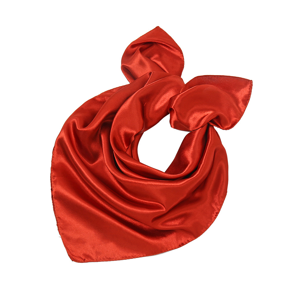 Women's Fashion Solid Color Satin Sewing Silk Scarves display picture 27