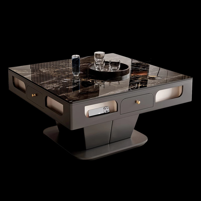 Mesa de mahjong elevadora, sala de estar multifuncional automática, hogar con cocina de inducción, mesa de centro de placa de roca, mesa de comedor de máquina de mahjong integrada