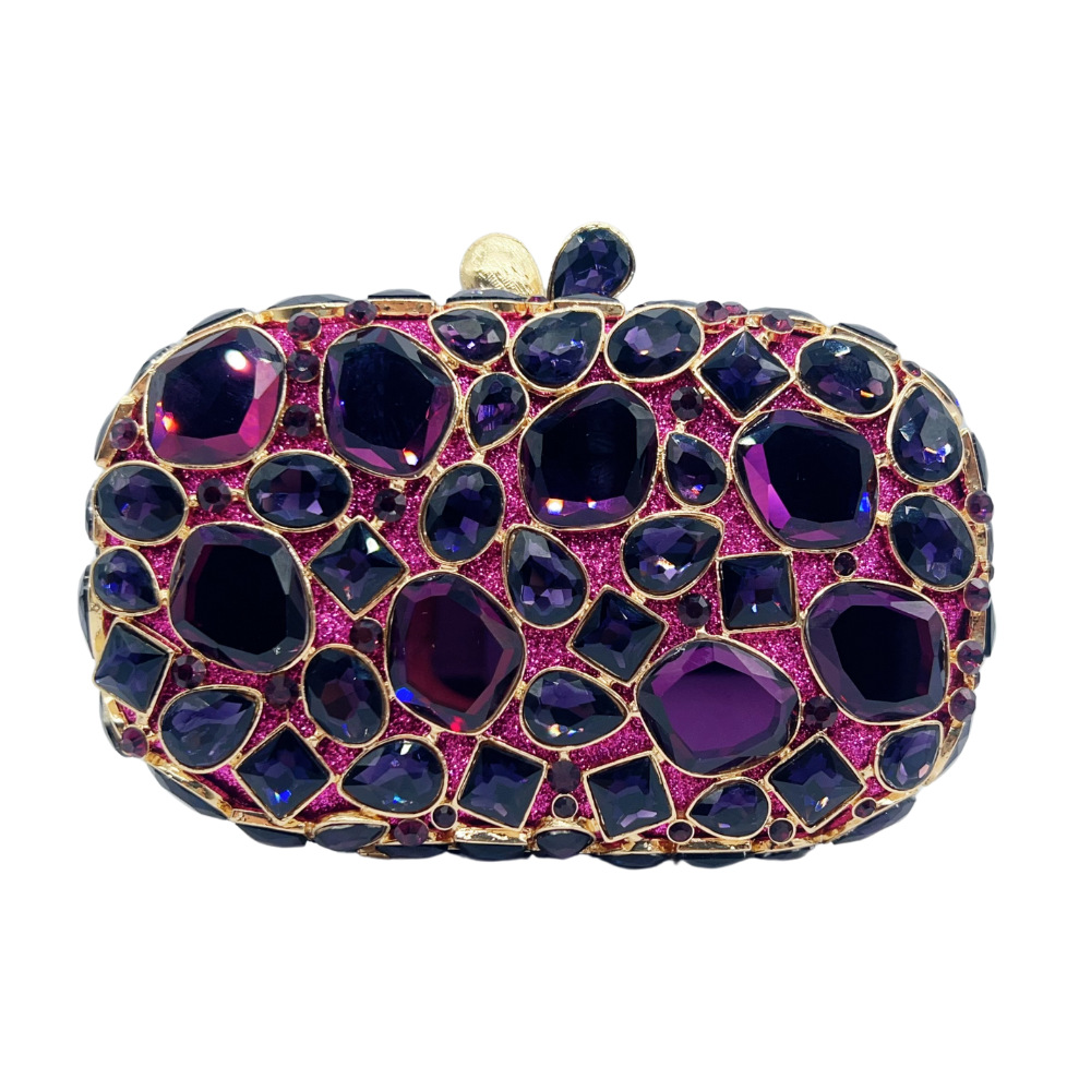 Bolsa de embrague de piedra de cristal transfronterizo bolsas de cena de diamantes bolsas de vestido de fiesta bolsas de mano de mujer