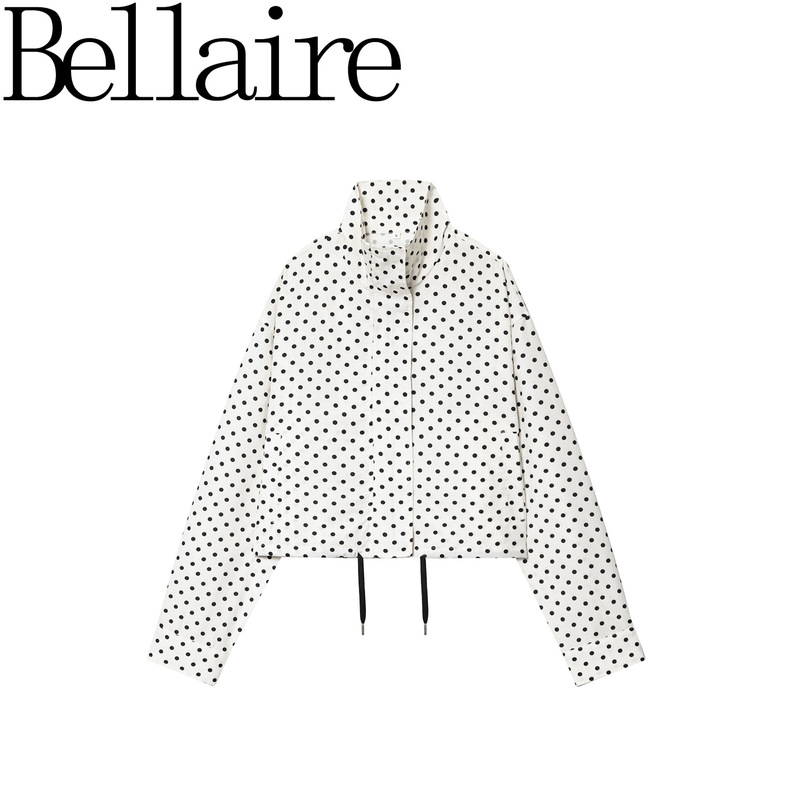 Za Export Wholesale European and American Style French Women's Design Drawstring Polka Dot Seersucker Long-Sleeved Jacket 2010713