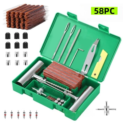 Repair Needles Car Emergency Tire – Repair kit - 58pc-tire-repair-kit-green-box