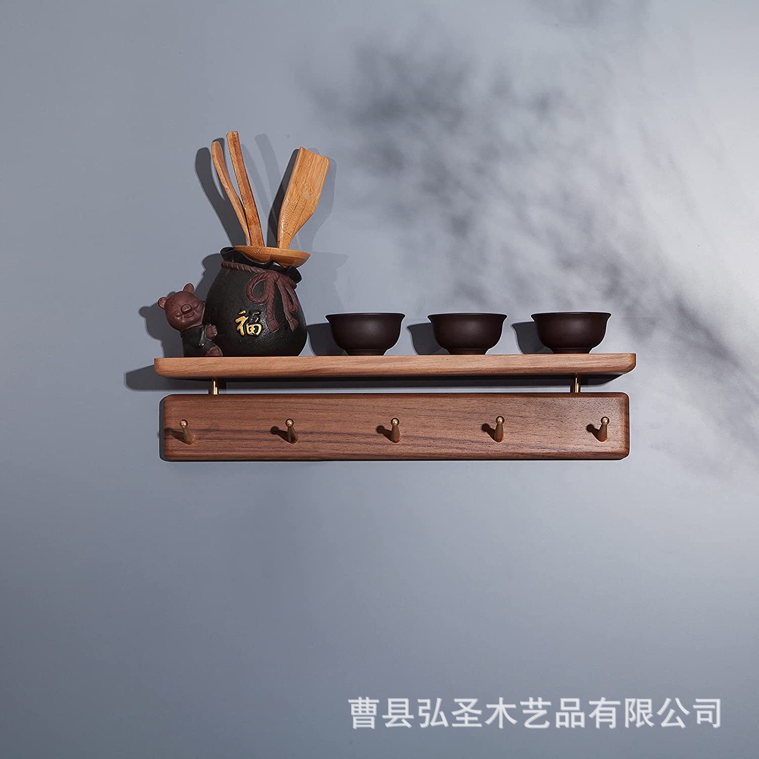 Percha de madera maciza de estilo nórdico, entrada, gancho de llave de pared, baño, ropa de baño, gorro, estante de pared