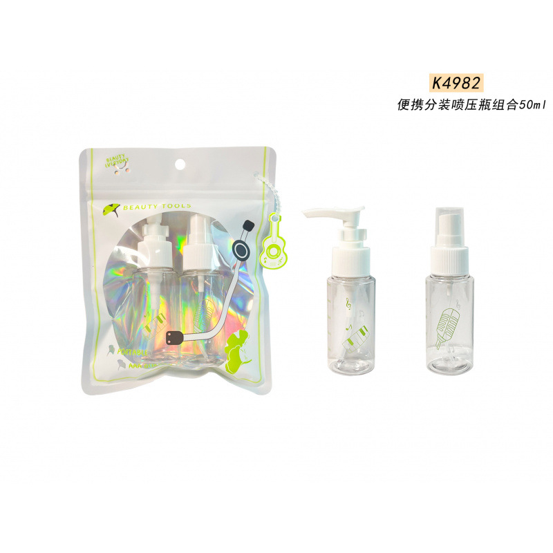 K4982 - combinación portátil de botellas de pulverización y presión en paquetes de 50 ml