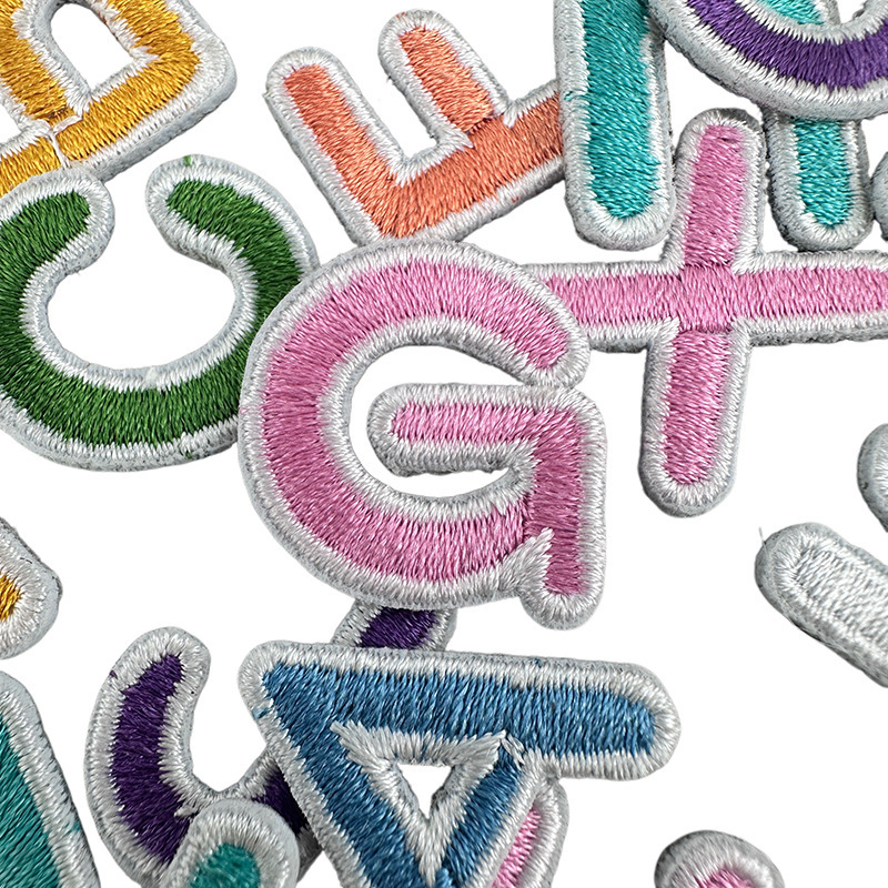 26个字母马卡龙系列刺绣布贴厂家现货批发服装箱包绣花补丁贴辅料|undefined