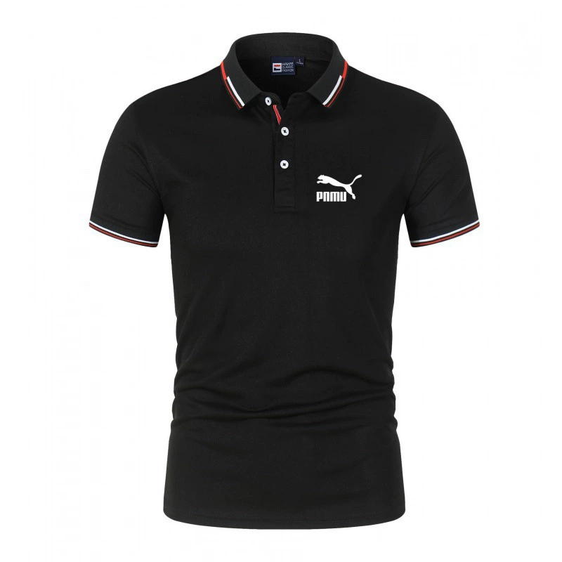 Европейская и американская спортивная повседневная рубашка поло большого размера с принтом, мужская экспортная новая однотонная модная брендовая футболка с короткими рукавами и воротником-стойкой, трансграничная