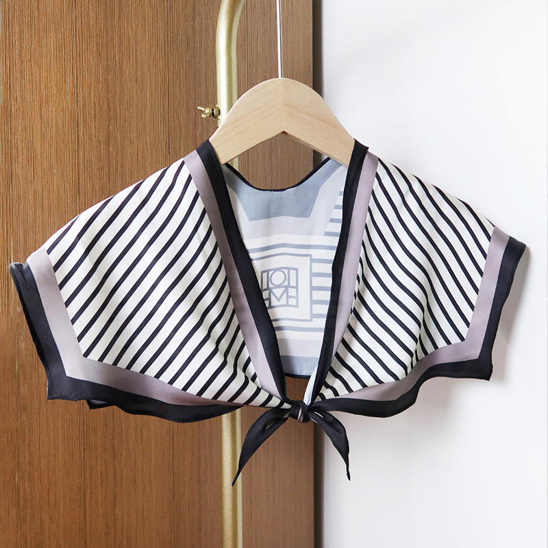 2025 nuevo bufandas de seda hexagonal bufandas de hombro alta sensación de moda de diseño minimalista de seda simulada bufandas temperamento universal