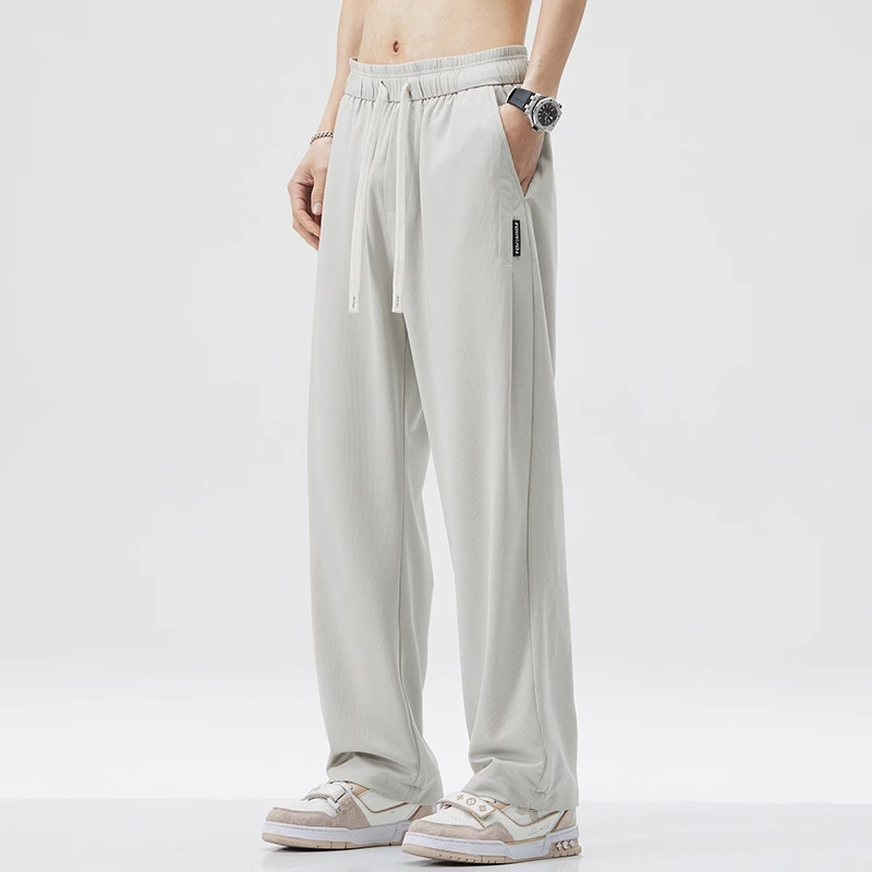 メンズドレープストレートパンツ、夏の新作カジュアルメンズパンツ、ゆったり薄手のスモールソードスウェットパンツ、バナナパンツ、メンズパンツ|undefined