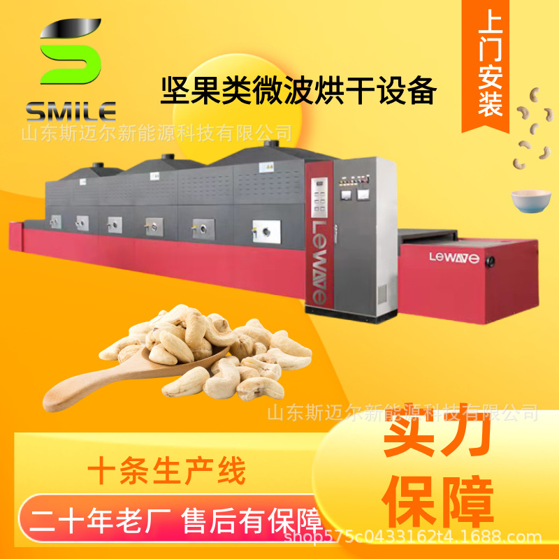 坚果微波烘干熟化机 坚果类微波烘干机 腰果微波熟化灭菌设备