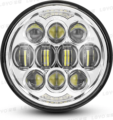 5.75 inch headlight is suitable for Harley motorcycle headlight LED headlight 80W Harley headlight (Ön faralar) - silver-575-inches