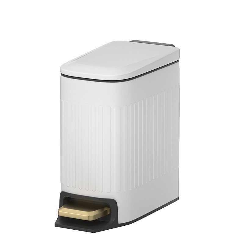 Slim Step Trash Can – Space-Saving Stainless Steel Bin With Foot Pedal, 6L/10L For Bathroom, Kitchen & Office_voghion.com