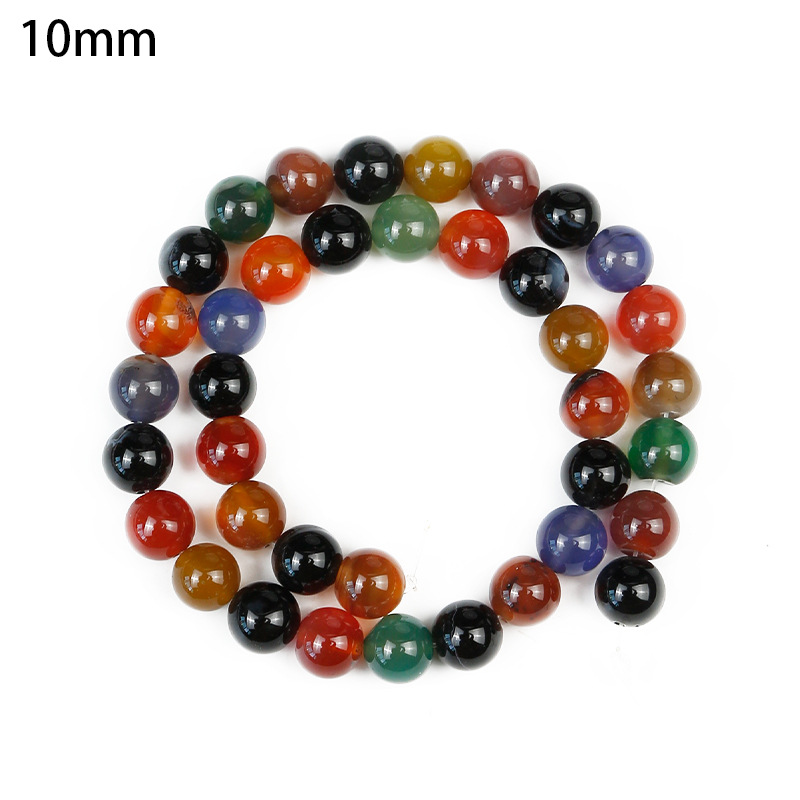 Cuentas sueltas de ágata colorida Joyas de bricolaje hechas a mano púrpura Pulsera de cristal Accesorios de material Cuentas redondas semiacabadas Cuentas sueltas