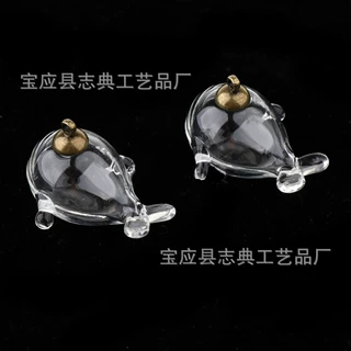鲸鱼瓶玻璃罩diy鱼娃娃屋配件微缩场景迷你鲨鱼系列饰品 空心可放