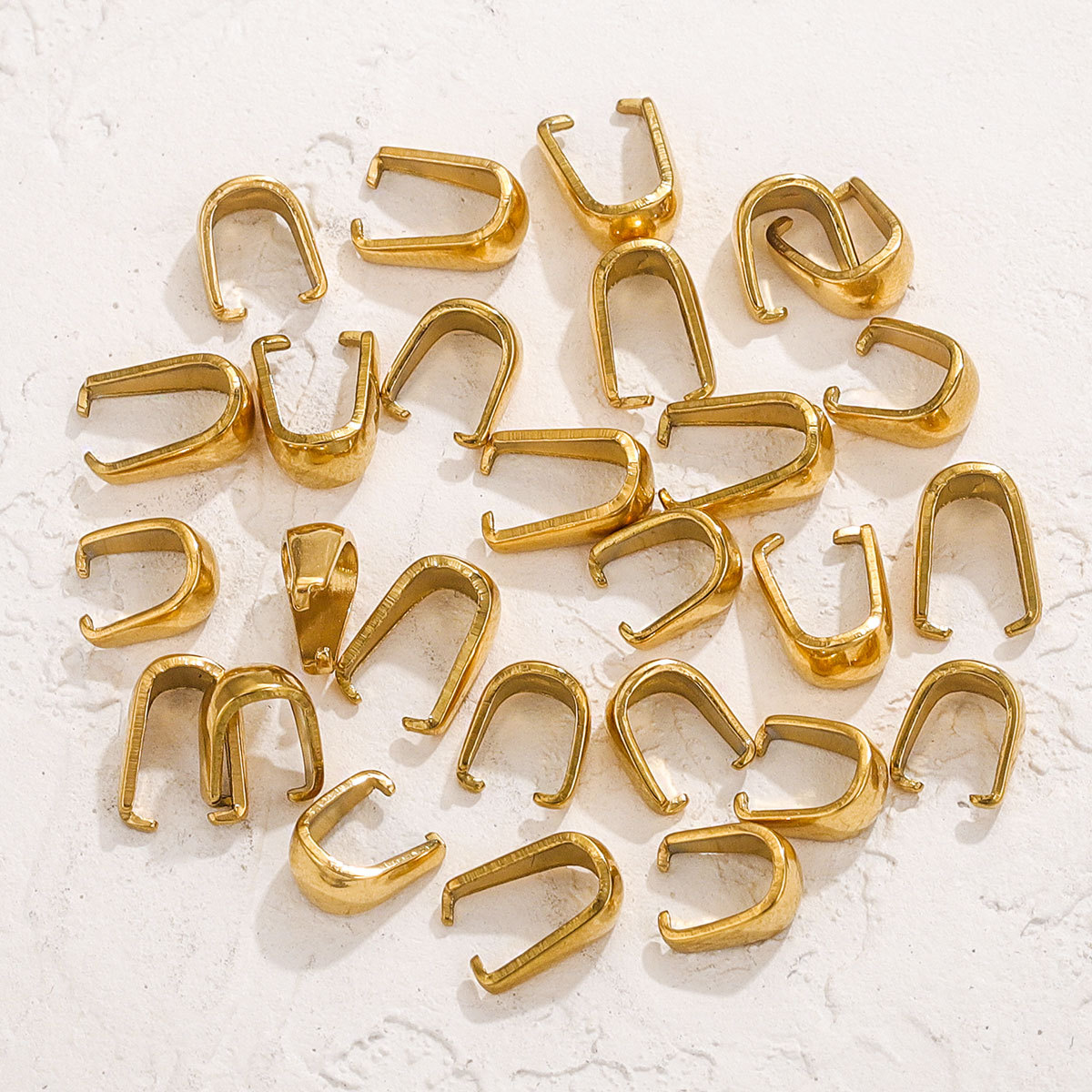 Oro real galvanizado engrosado acero inoxidable DIY hebilla colgante hebilla de semillas de melón acero de titanio color hebilla brillante hebilla de semillas de melón impermeable