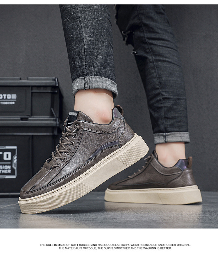 New autumn thick soled men's sports shoes low top feet to increase height non slip casual shoes men's versatile shoes_voghion.com
