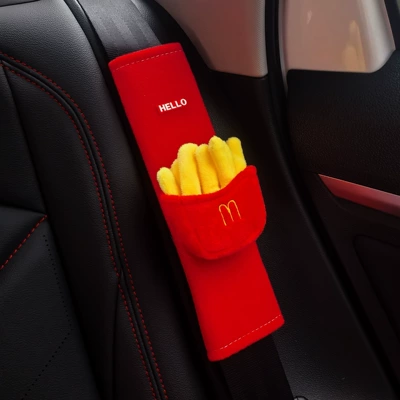 Strap Shoulder Pad for Women, Seat belt shoulder pad - french-fries-red-velvet-shoulder-straps