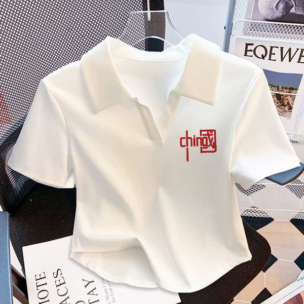 Cotton summer elegant short short sleeve T-shirt