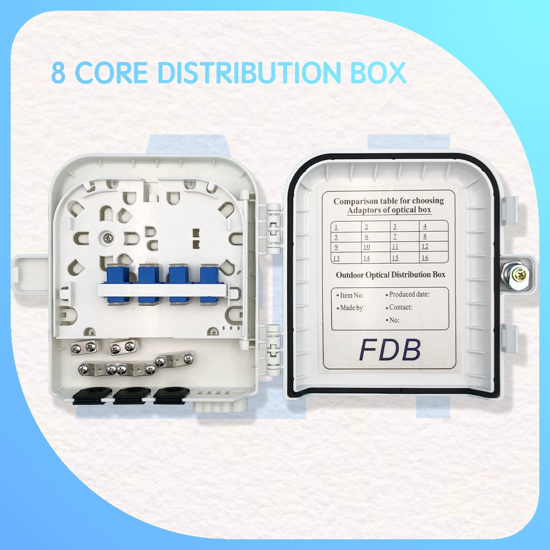 Производители поставляют белую 8-ядерную распределительную коробку для оптоволоконного кабеля Внешняя торговля вставной распределительной коробкой оптом