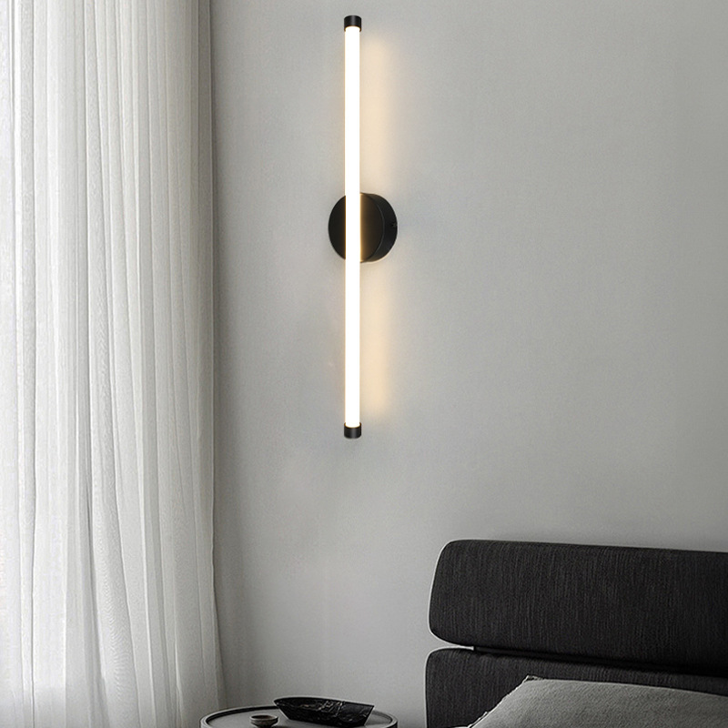 Luz de pared de dormitorio lujosa moderna una palabra lámpara de pared de fondo de la sala de estar lámpara de pared de estudio escalera lámpara de pared de balcón