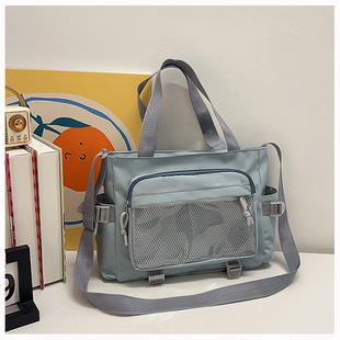Large capacity crossbody bag for women multi-functional tutoring bag for tutoring learning one-shoulder hand-carrying light new transparent storage bag