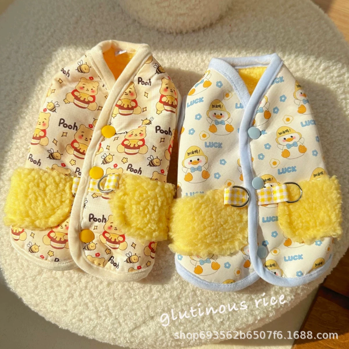 Мультяшная домашняя собака одежда собаки может буксировать кошку, чем медведя Тедди осенняя и зимняя одежда маленькая собака теплая шерсть жилет