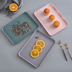 ins Nordic style plastic tray, hotel tableware, rectangular bread plate, fast food tray, canteen plate