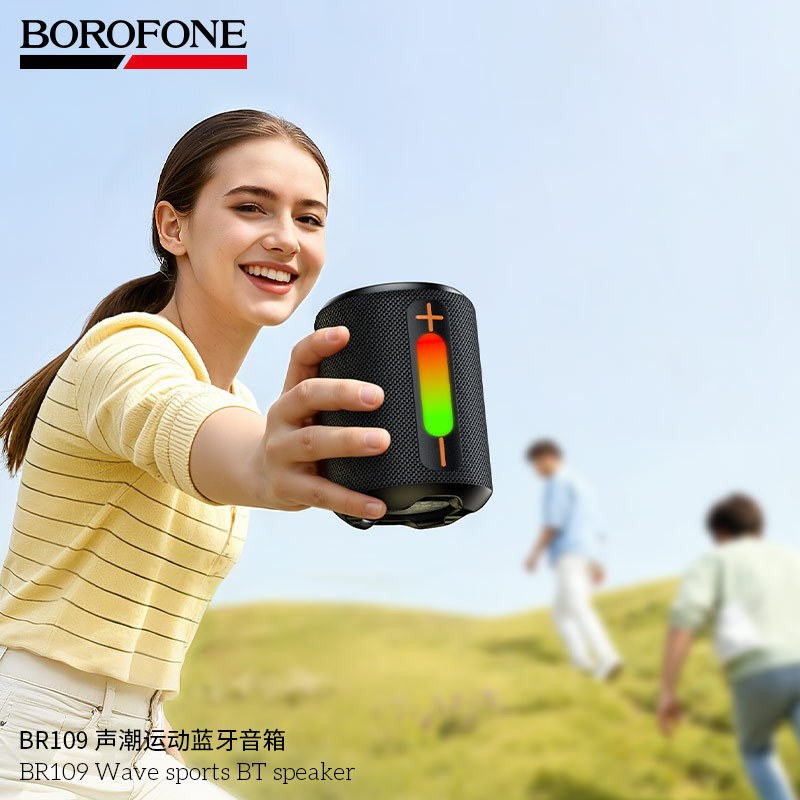 BOROFONE BR109 New Sports Bluetooth Speaker Long Battery Life Wireless Portable Speaker Fabric Design High Sound Quality with Card Slot