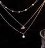 Brand pendant from pearl, chain for key bag , necklace, internet celebrity