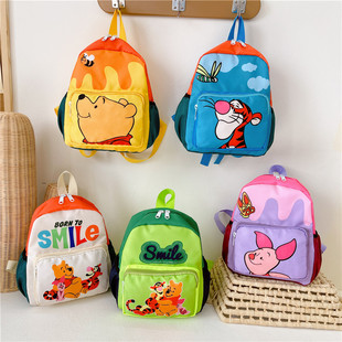 Kindergarten bag 2023 spring and summer new fashion Children's bag cartoon pattern color Oxford cloth shoulder bag
