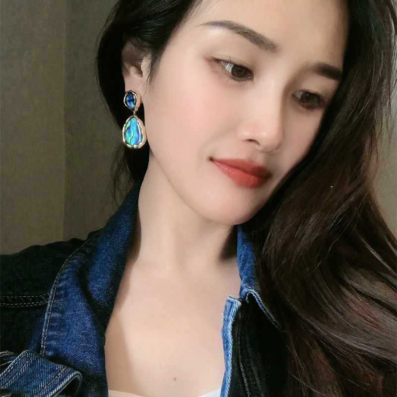 时尚轻奢高级感鲍鱼贝耳钉独特个性小众异形耳饰耳环气质精致耳饰|undefined