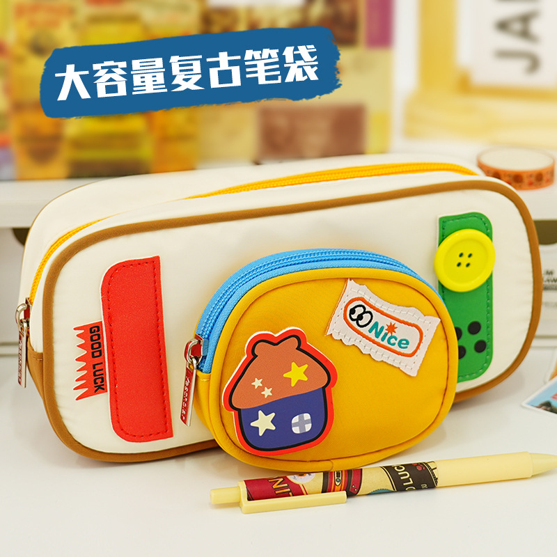 Bolsa de dolor de dibujos animados lindo estuche para lápices bolsa de papelería para estudiantes estuche para lápices de gran capacidad y alto valor para niños y niñas estuche para lápices de papelería