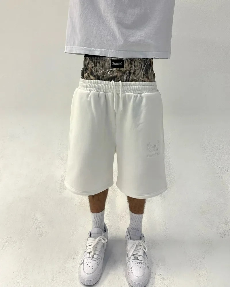 Europa y los Estados Unidos Cross-border retro callejera hip-hop zapatos bordados doble cintura cabeza de diseño sensación falsa dos pantalones casuales sueltos image 11