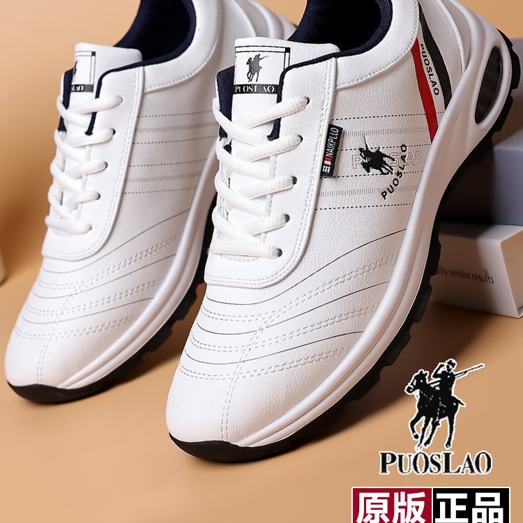 Paul Men's Shoes Men's Pointed Toe Sports Shoes Soft Sole Non-Slip Breathable Travel Casual Shoes Walking Running Shoes White Shoes