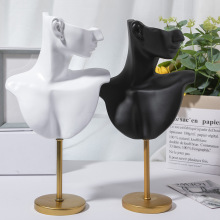 现代摆件 树脂创意金杆子侧身模特人像项链架 首饰架 饰品展示架