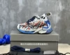 White blue red letters