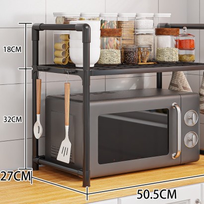 Estante de cocina de dos niveles para microondas