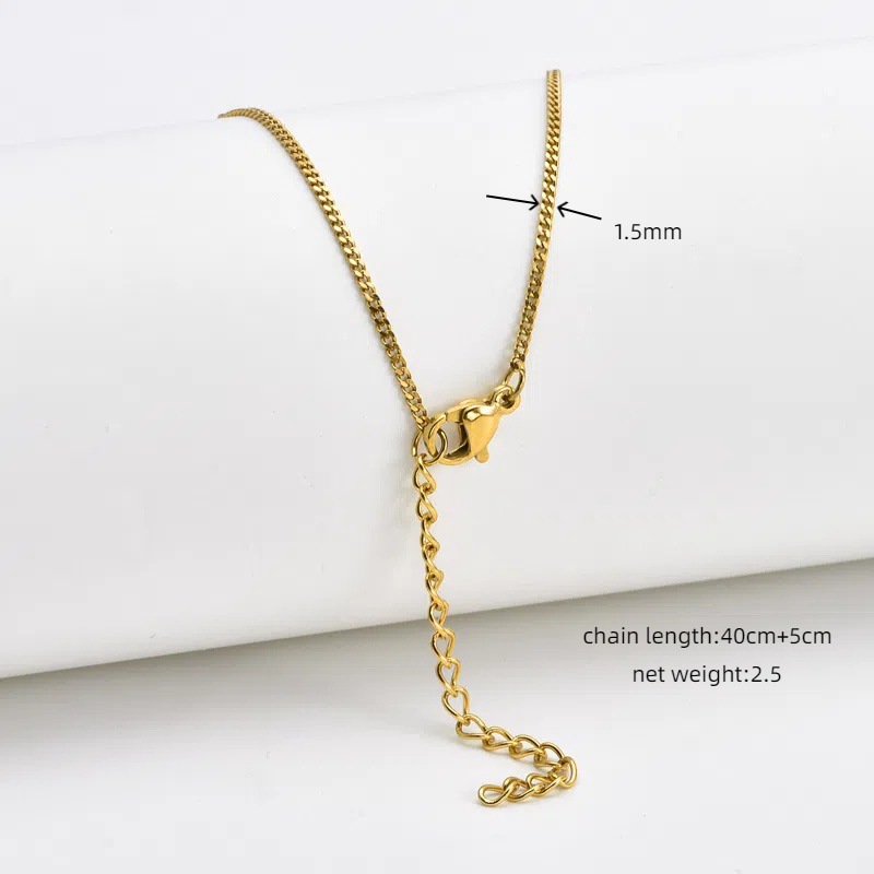 17g Weight Chain Jewelry Making Type 18K Gold Plated Plating Material Chain Necklace Classification 1 Piece Quantity Titanium Steel Material Geometric Pattern All Seasons Season Polished Finish Plating Design Simple Style Style 1 Piece Titanium Steel 18K Gold Plated Polished Chain Necklace Chain Simple Style Geometric 22