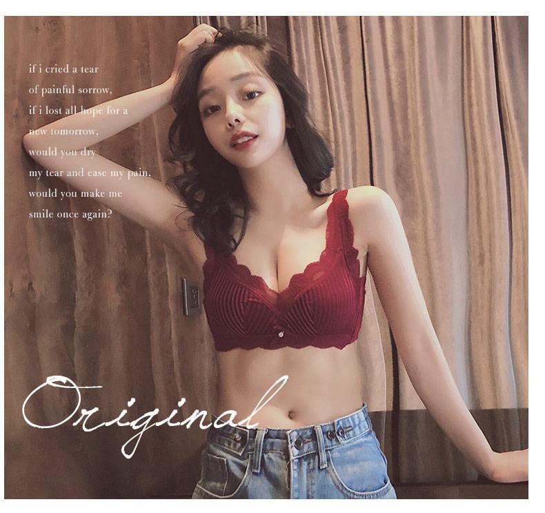 智贝详情图_11红彩儿丝绒内衣女聚拢加厚收副乳上托无钢圈文胸