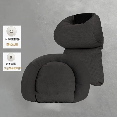 set, double-layer decompression neck pillow, Waist support - 1-set-lumbar-support-dual-pressure-relief-headrest-carbon-black-with-ventilation-holes