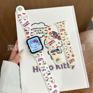 Suitable for Apple Full-Print Kt Cat-Silicone Apple Watches10/9/8/Se/7/6/5/4/3/2