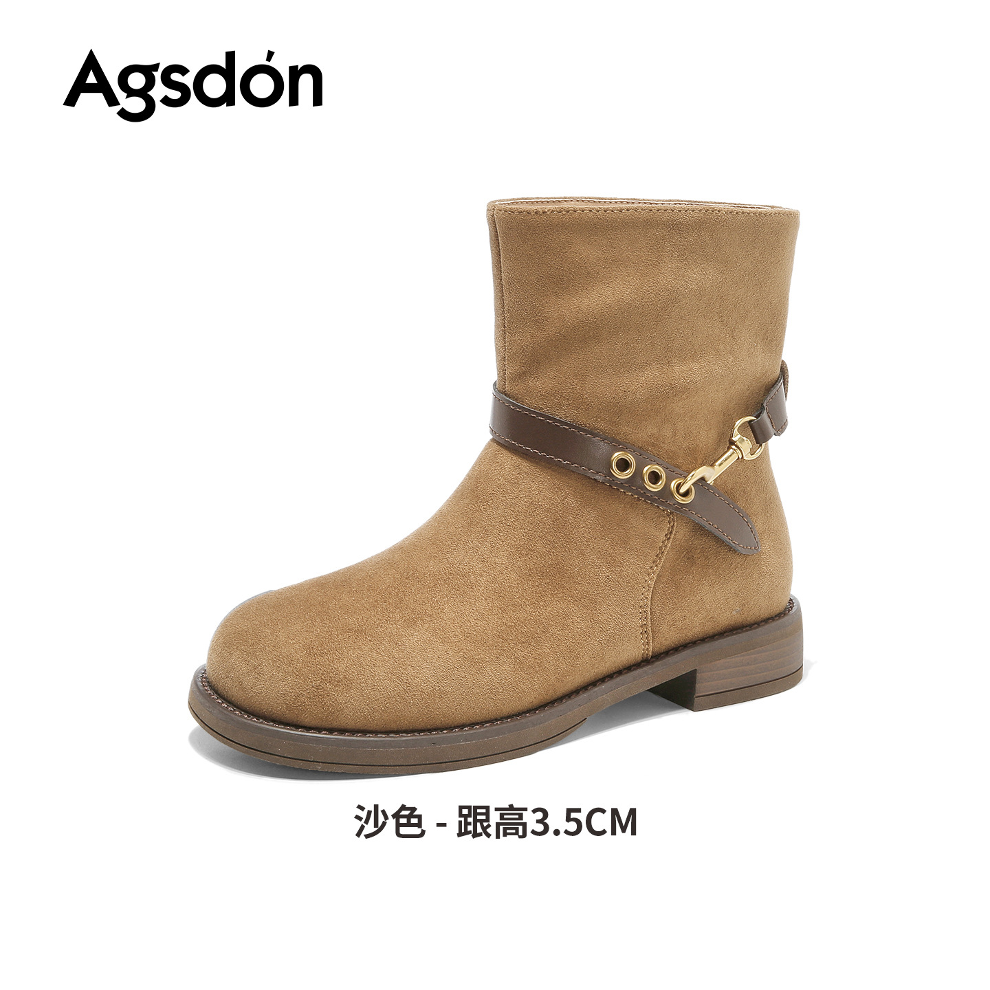 Augusto Lion Denmeillard botas cortas para mujeres 2026 nuevo otoño invierno botas de talón medio botas delgadas botas Martin botas image 6