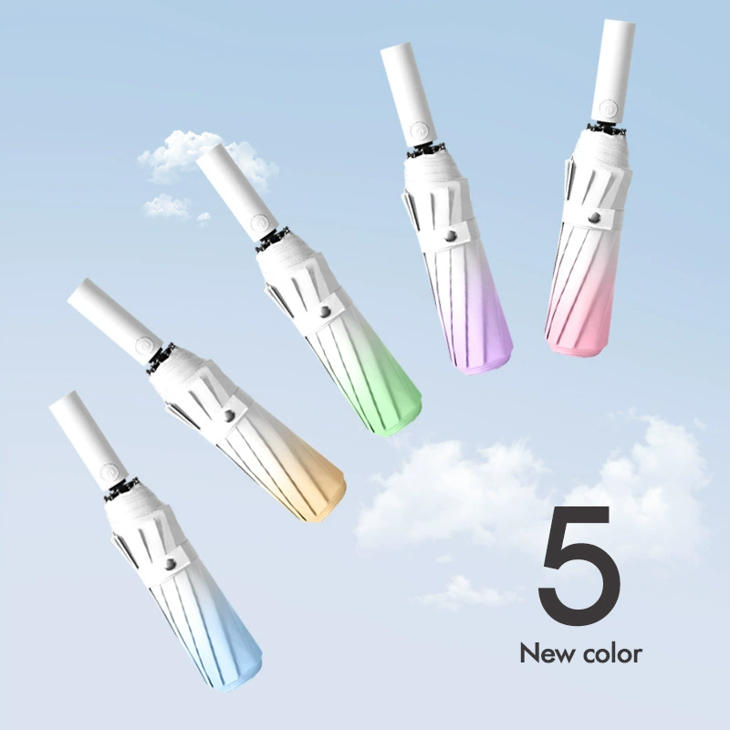 Automatic fresh umbrella solar-powered, gradient, fully automatic, sun protection, UV protection