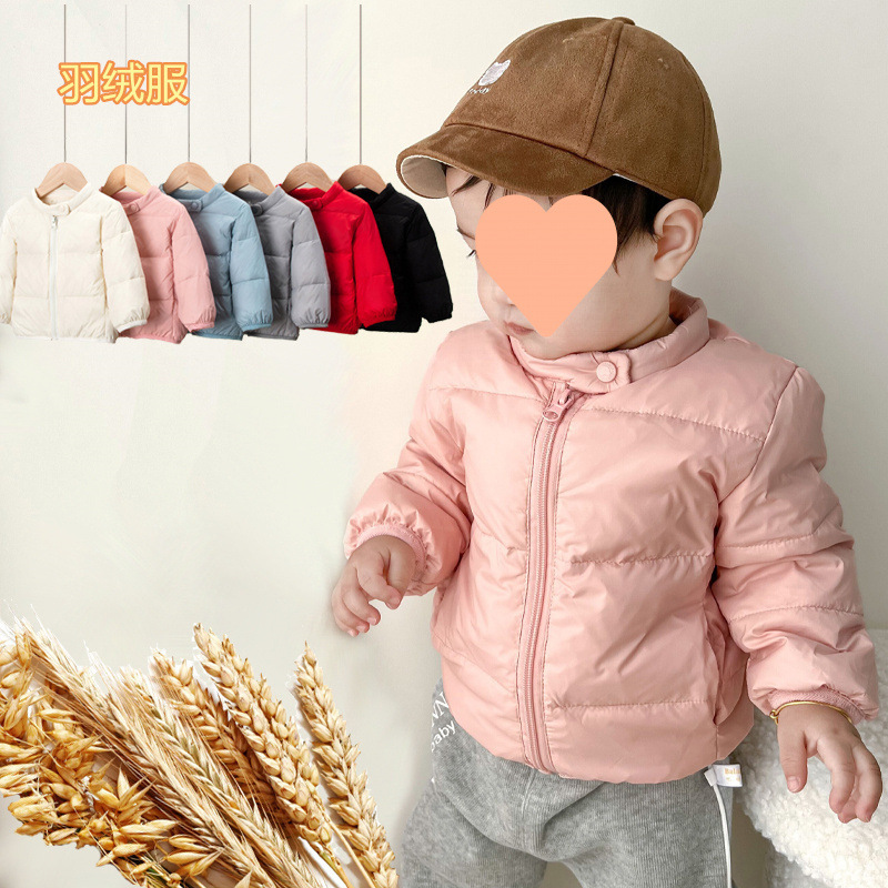 Velvet children's winter keep warm short down jacket for men and…